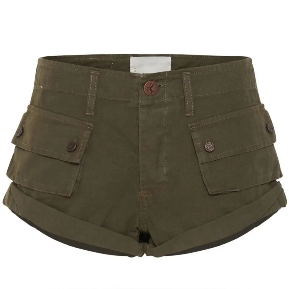 Free People One Teaspoon Dark Khaki Cadet Bandit Low-waist Short NWT Size 30
